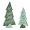 Green Ceramic Christmas Pine Tree Sentiment Set, 2 ct.